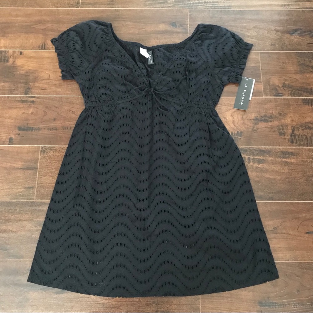 Black La Blanca Eyelet Swim Cover Up  NEW